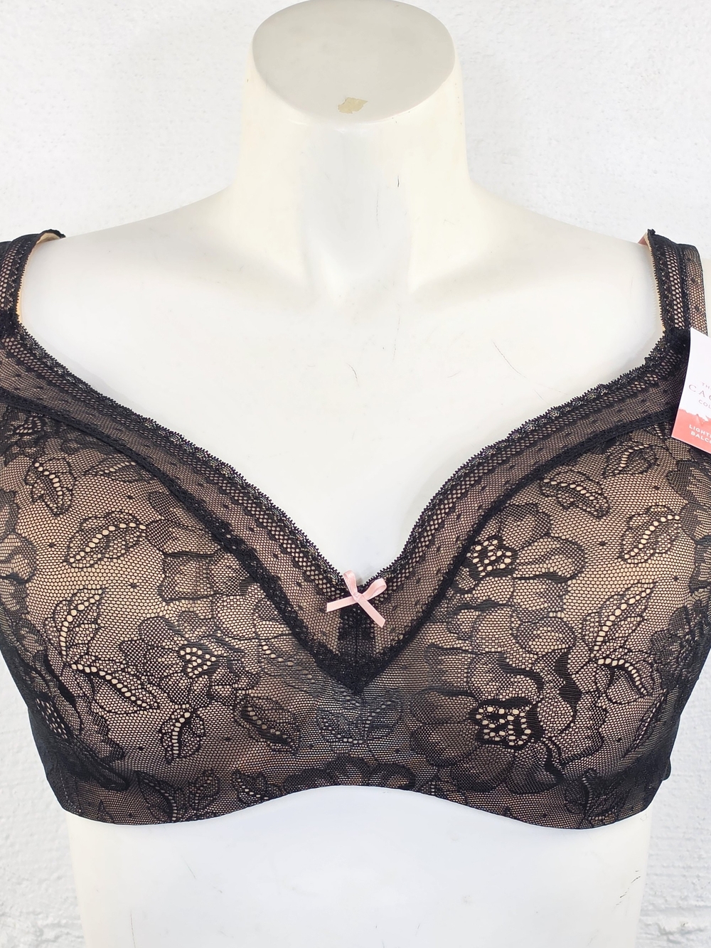 Cacique Modern Lace Black Lace Overlay Balconette Bra
